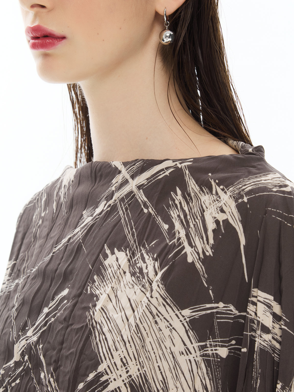 IXOS Camicia cropped con stampa grafica GRIGIO