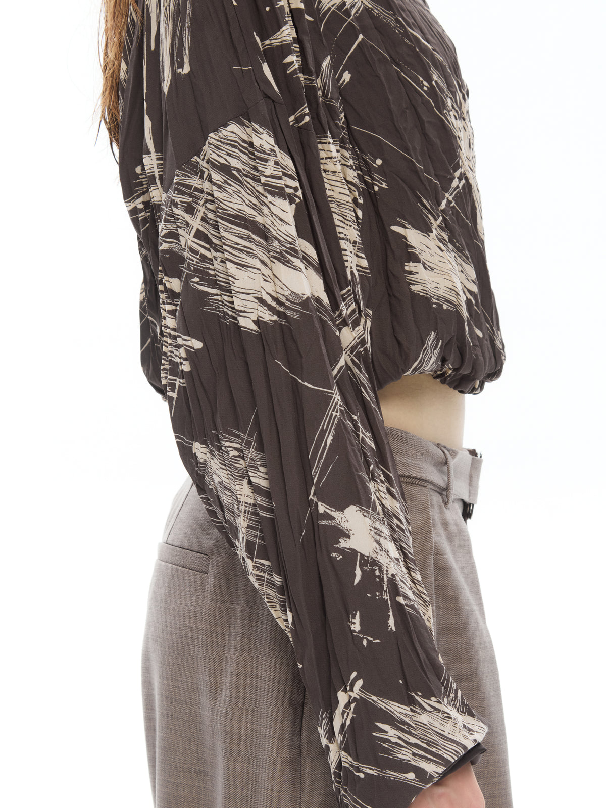 IXOS Camicia cropped con stampa grafica GRIGIO
