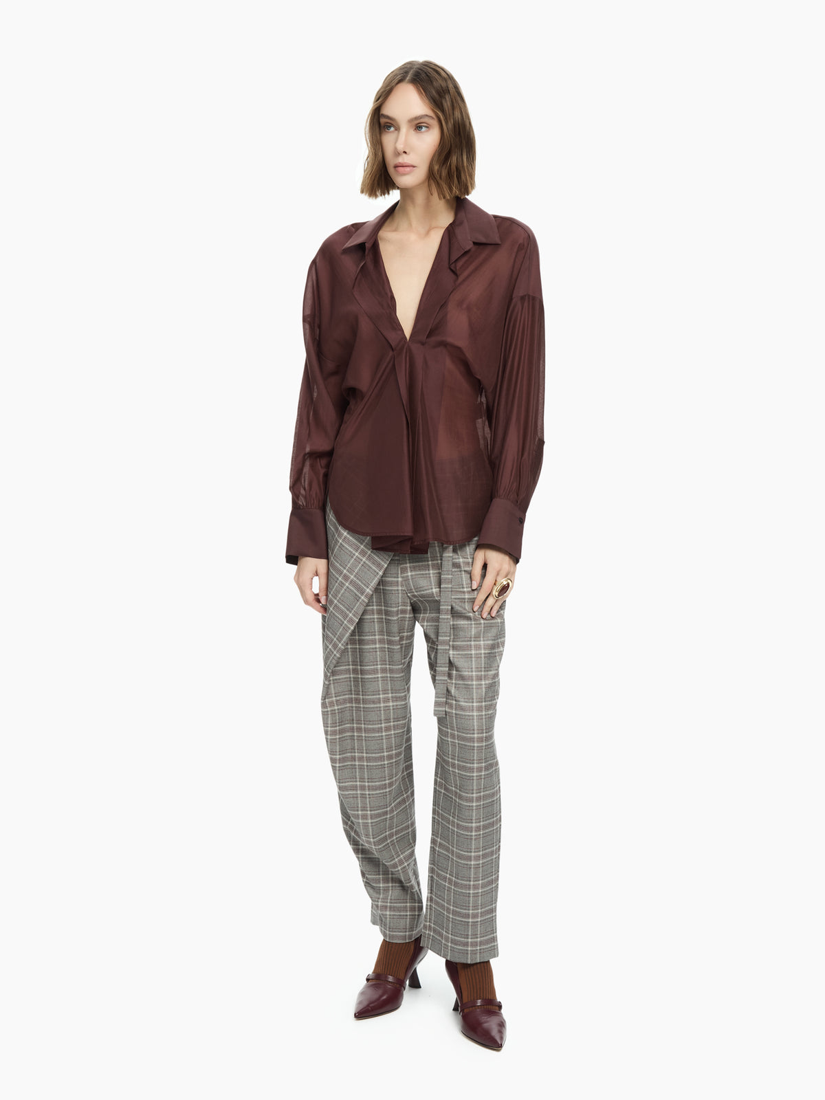 IXOS Camicia con drappeggio frontale VIOLA