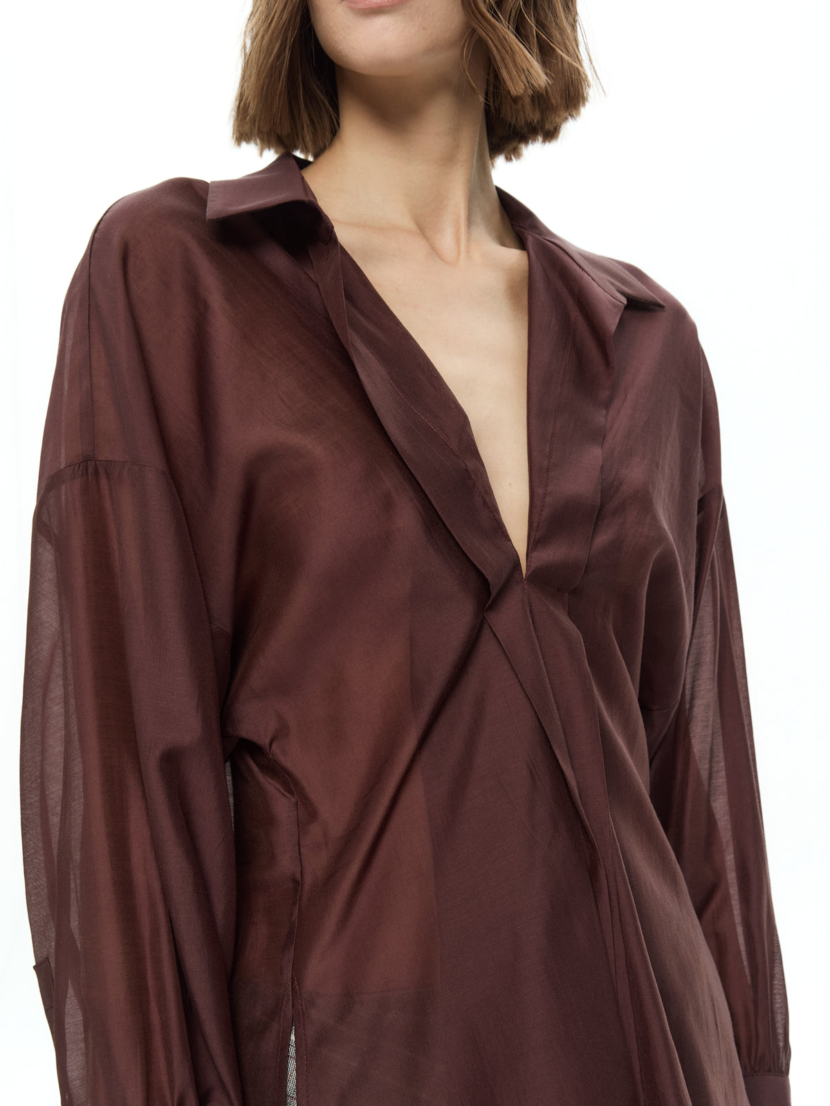 IXOS Camicia con drappeggio frontale VIOLA