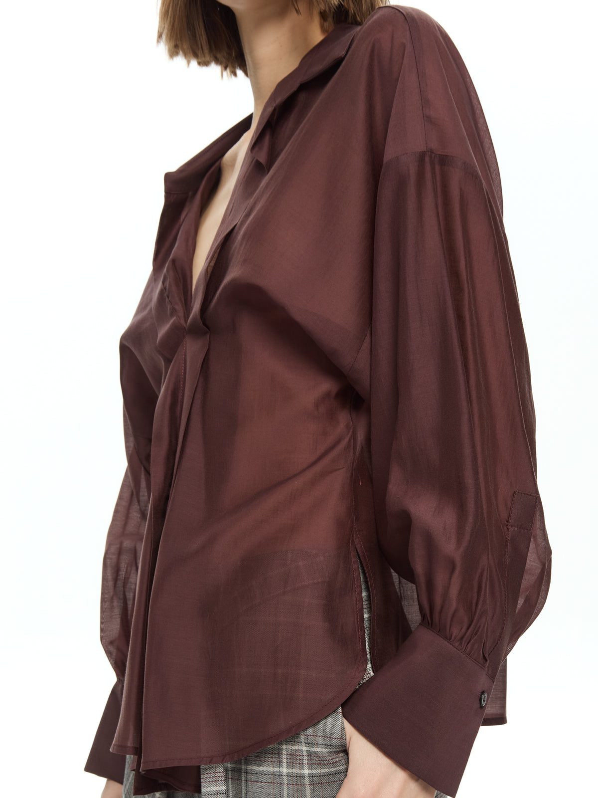 IXOS Camicia con drappeggio frontale VIOLA