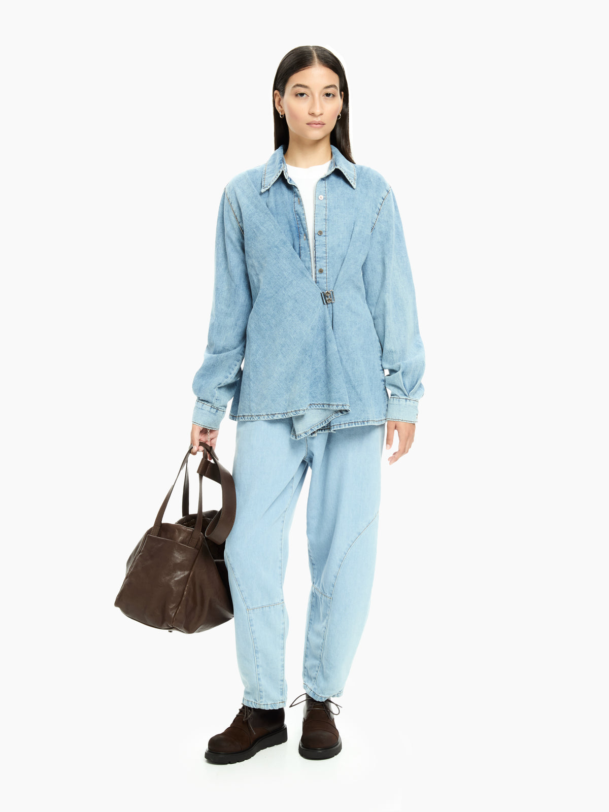 IXOS Camicia incrociata con fibbia CELESTE