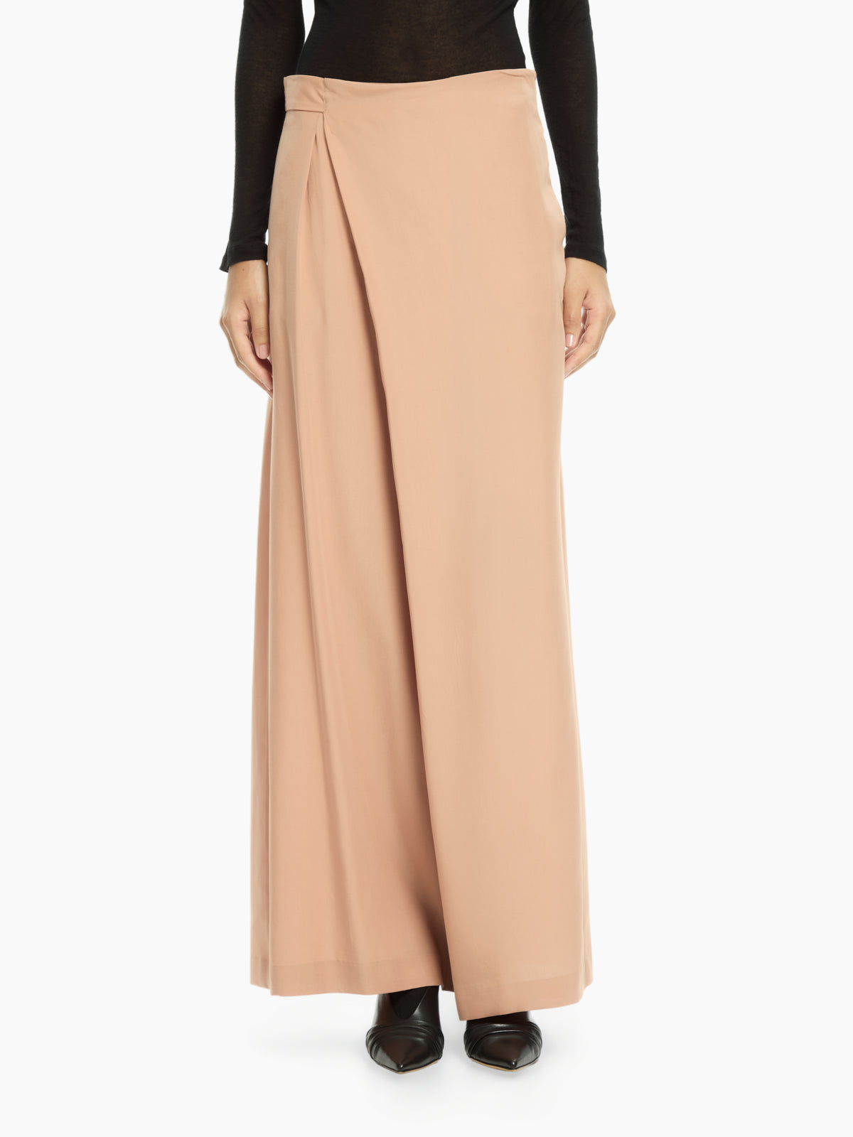 IXOS Pantaloni palazzo con piega sovrapposta FANGO