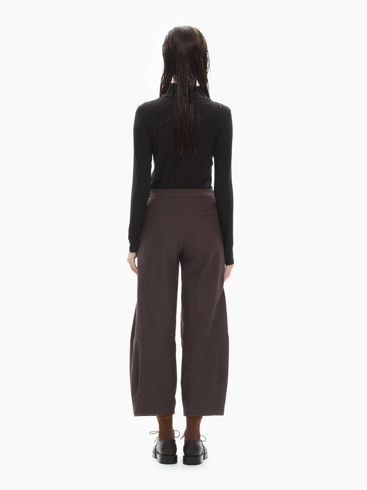 IXOS Pantaloni cropped a gamba ampia MARRONE
