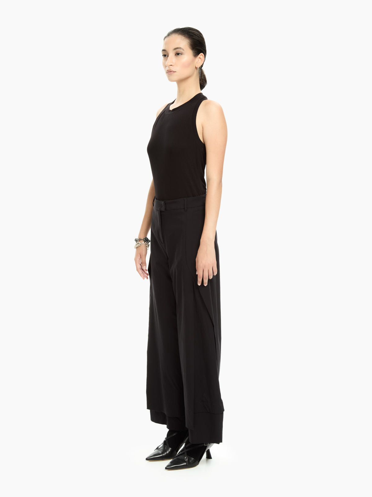 IXOS Pantaloni wide-leg con pannelli sovrapposti NERO