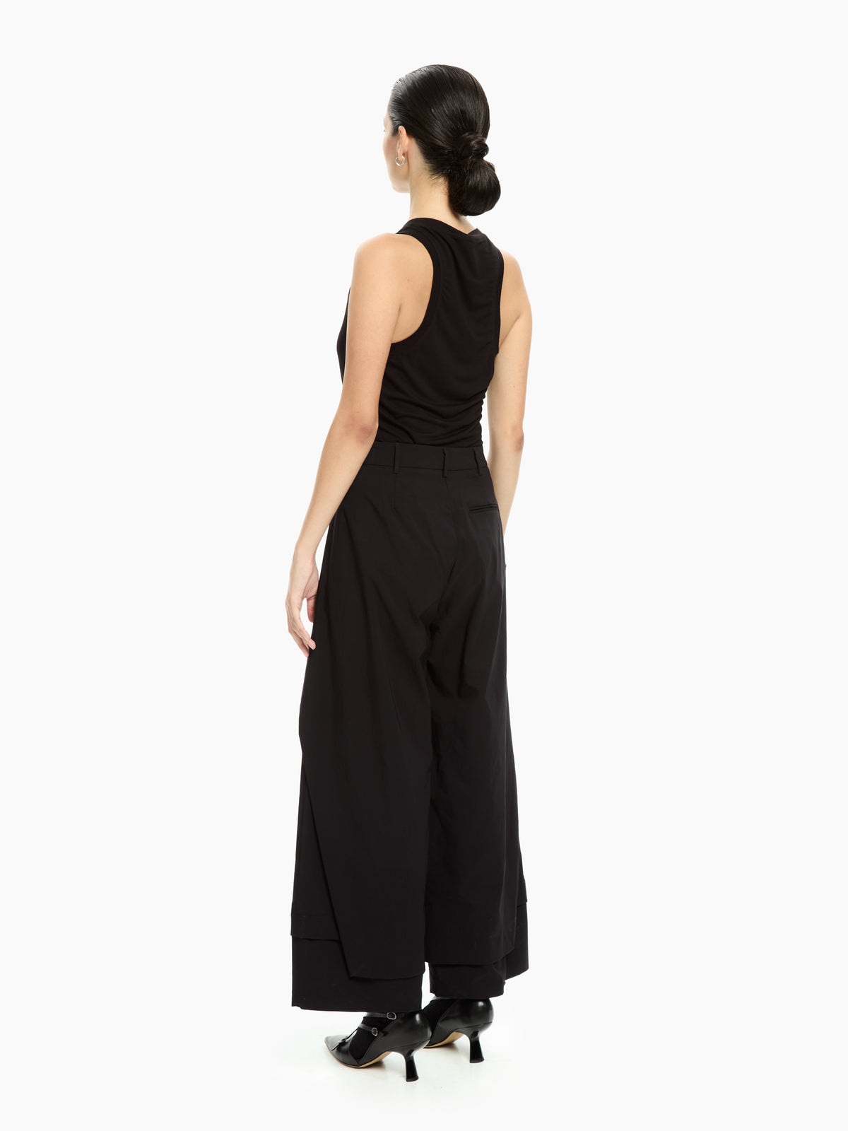 IXOS Pantaloni wide-leg con pannelli sovrapposti NERO