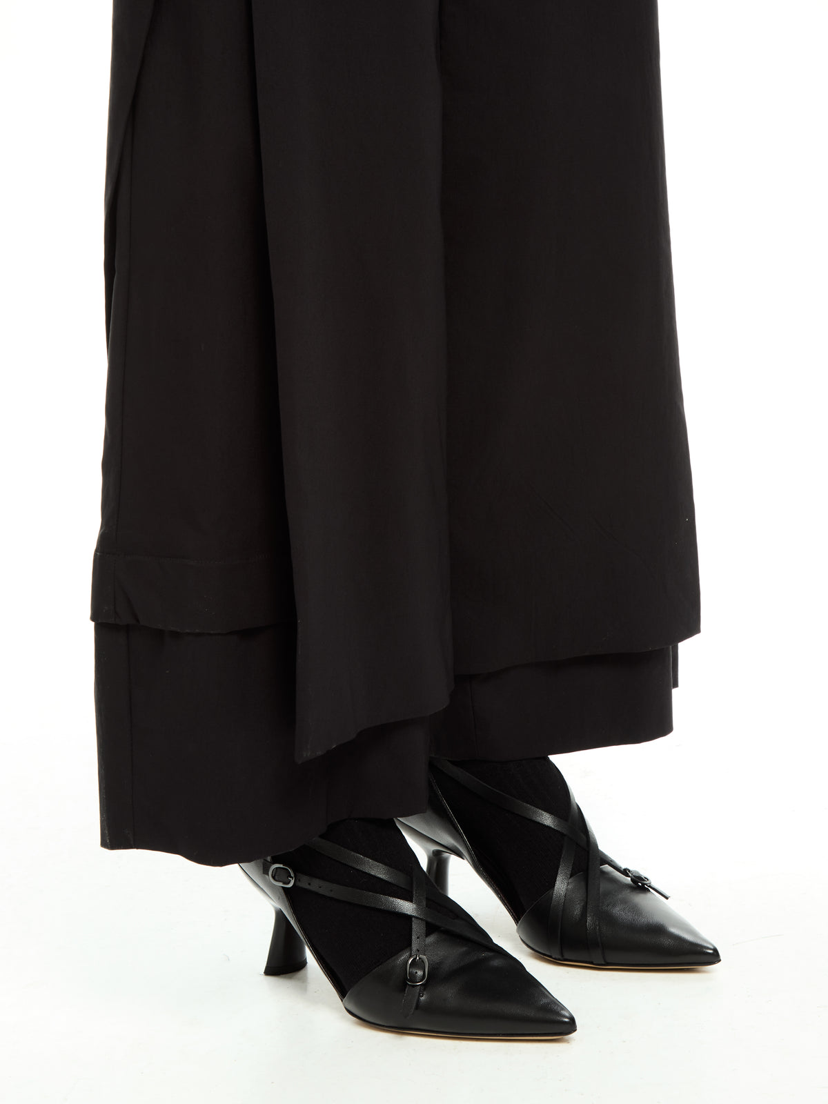 IXOS Pantaloni wide-leg con pannelli sovrapposti NERO