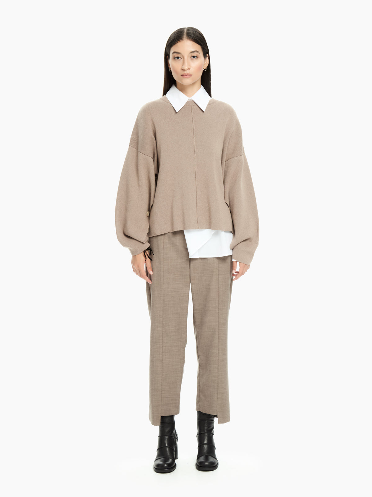 IXOS Pantaloni sartoriali cropped MARRONE