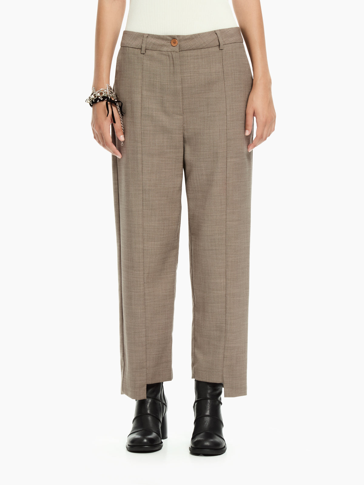 IXOS Pantaloni sartoriali cropped MARRONE
