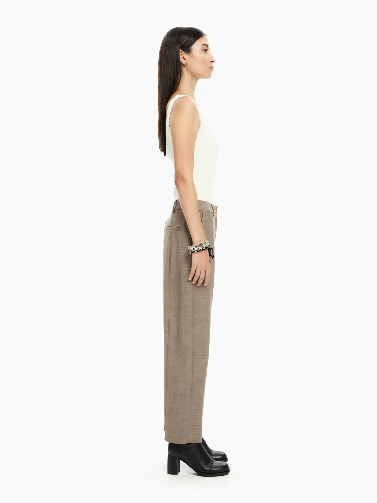 IXOS Pantaloni sartoriali cropped MARRONE