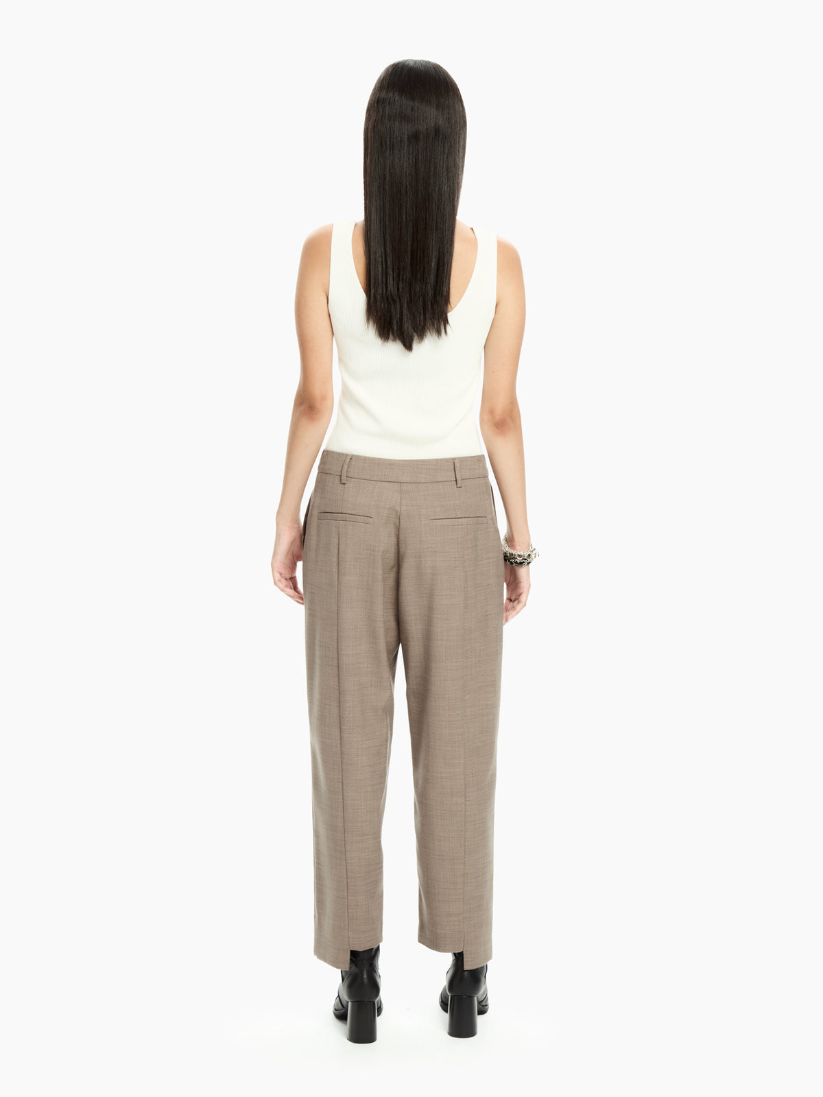 IXOS Pantaloni sartoriali cropped MARRONE