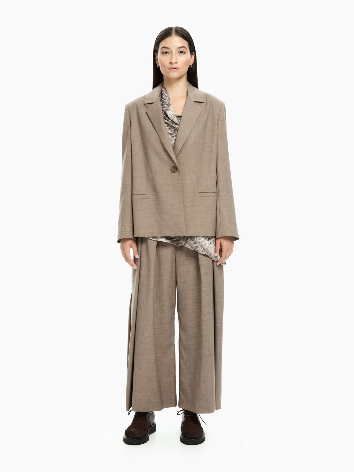 IXOS Pantaloni ampi con cintura integrata MARRONE