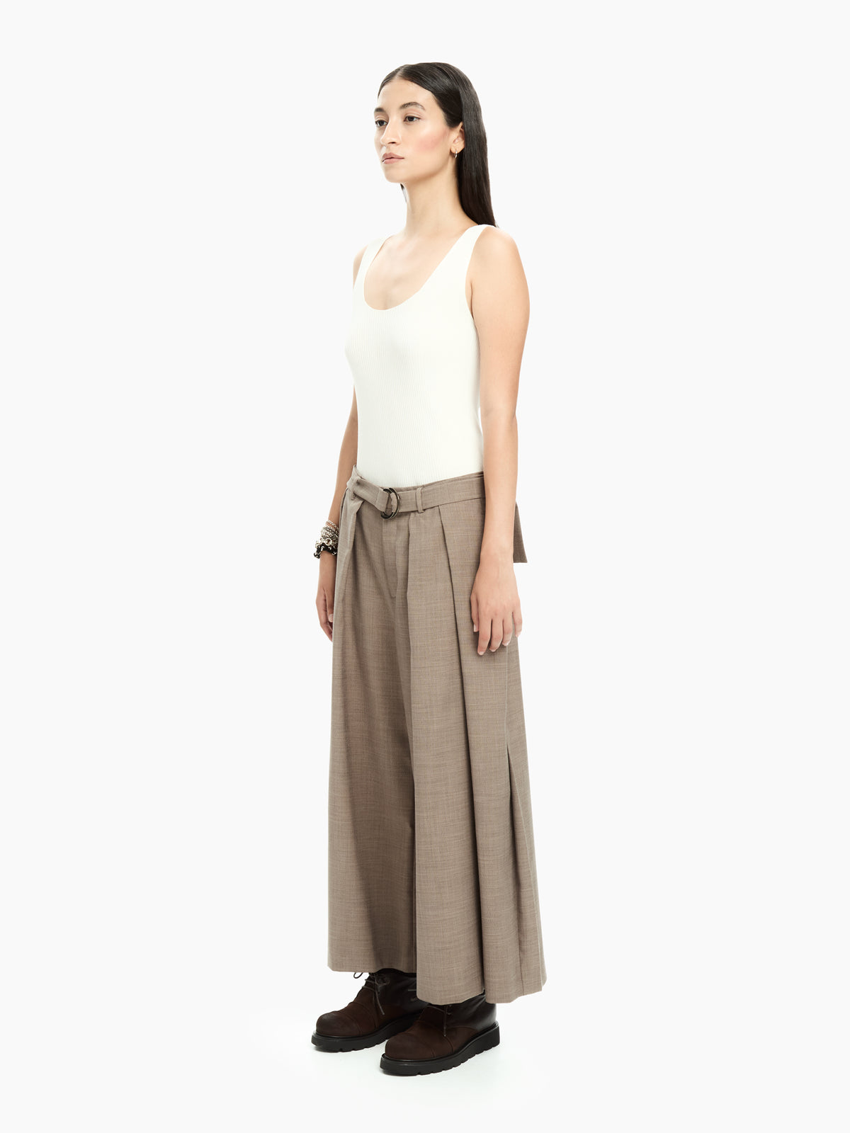 IXOS Pantaloni ampi con cintura integrata MARRONE