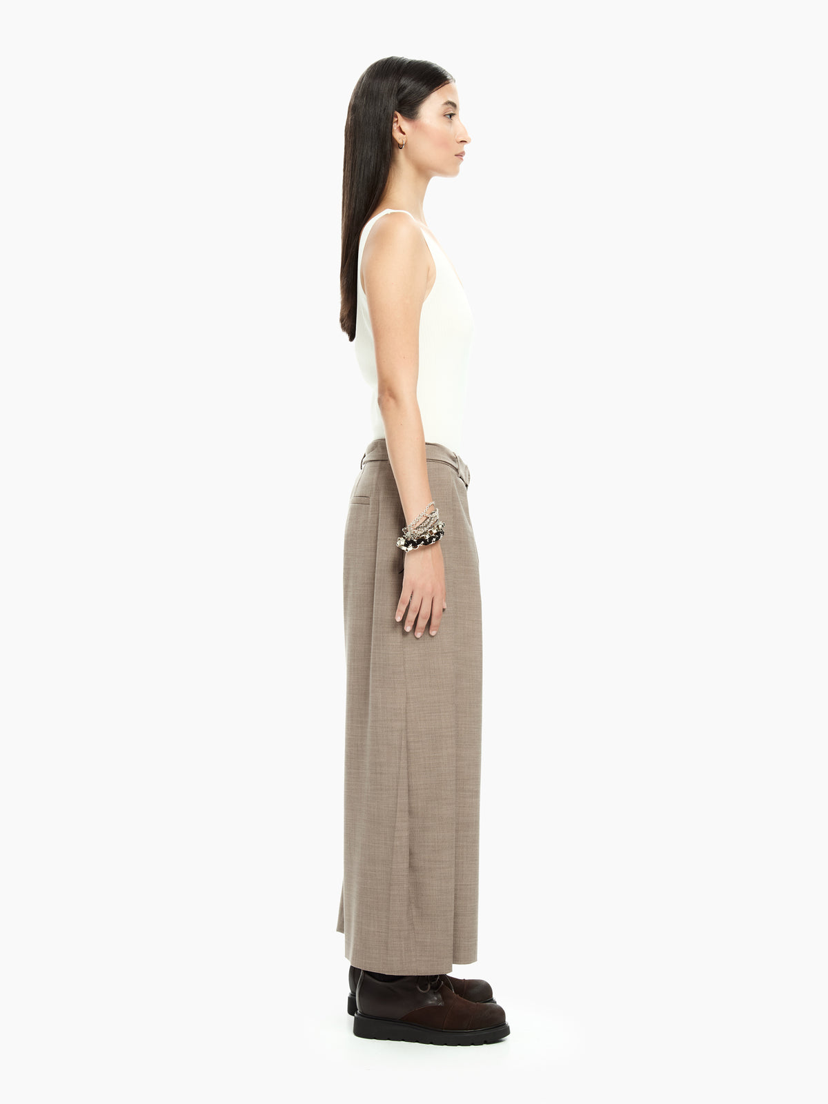 IXOS Pantaloni ampi con cintura integrata MARRONE