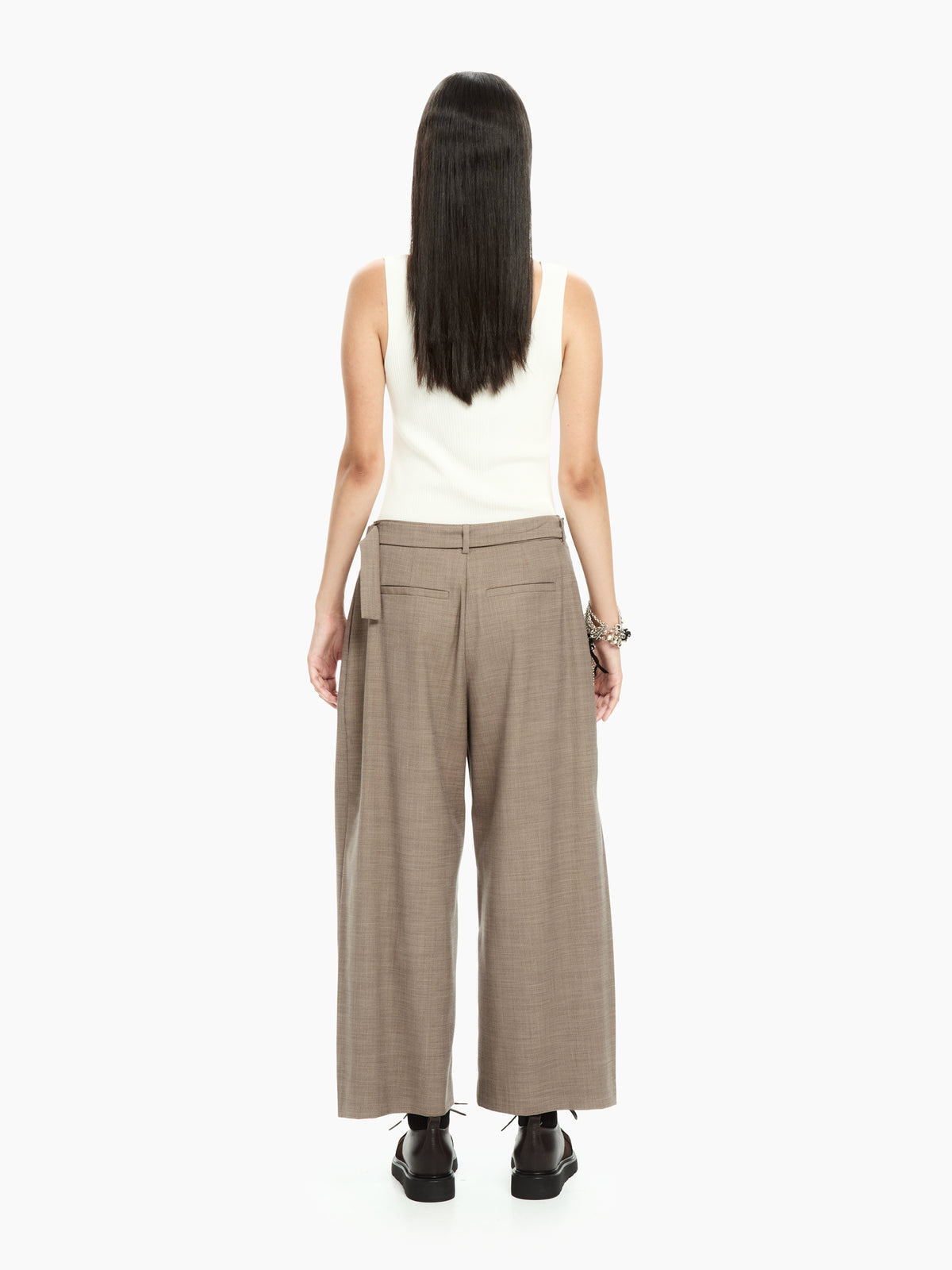 IXOS Pantaloni ampi con cintura integrata MARRONE