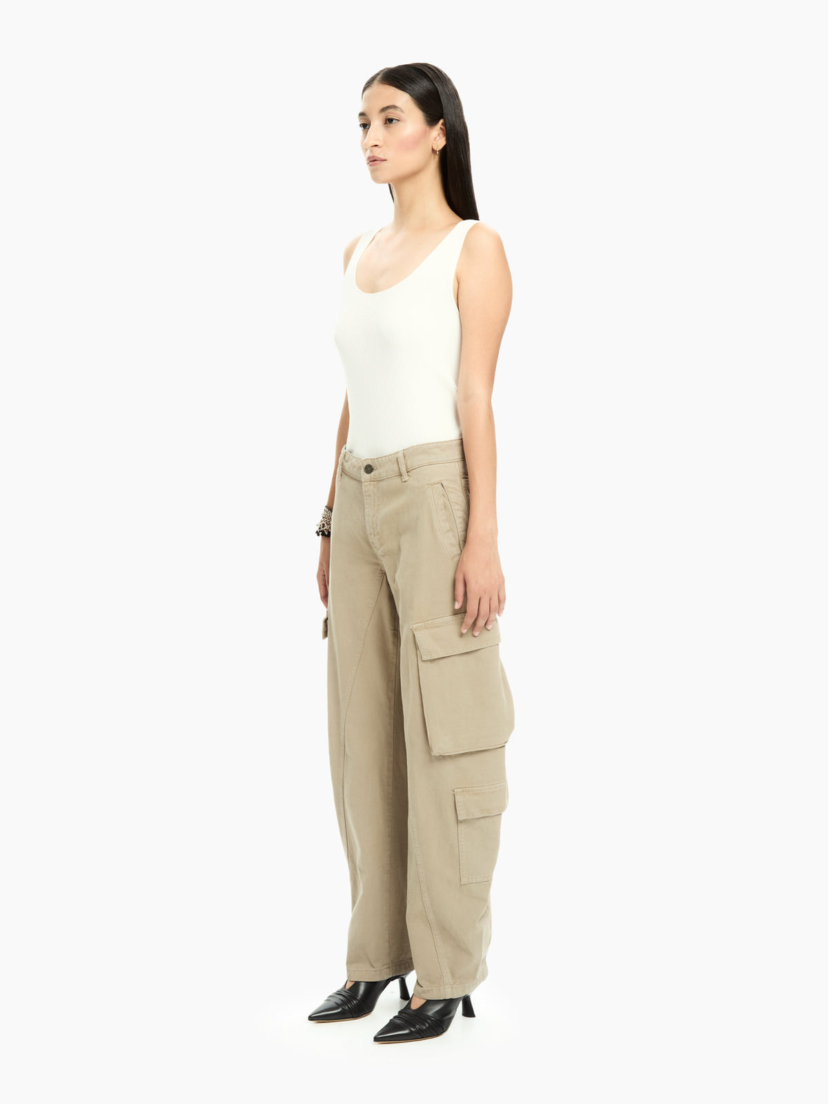 IXOS Pantaloni cargo dalla linea ampia MARRONE