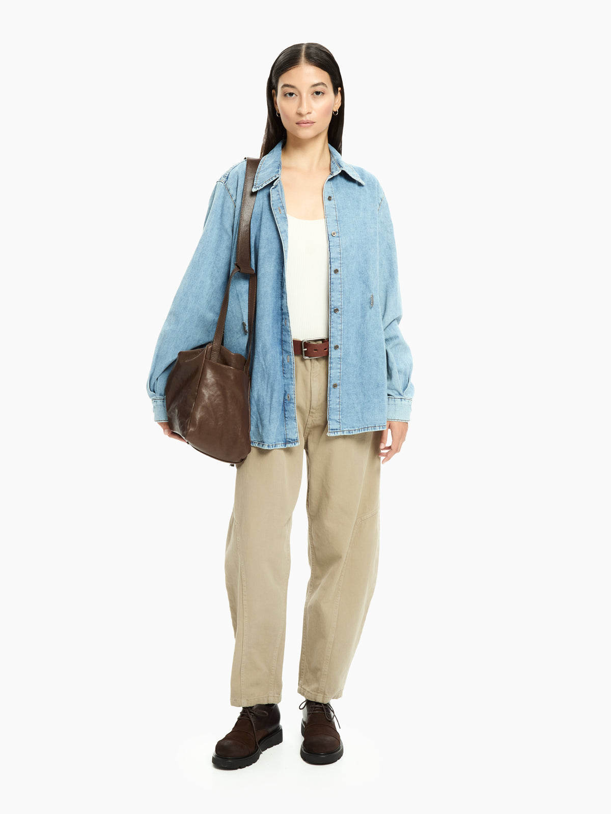 IXOS Pantaloni con cuciture sagomate MARRONE