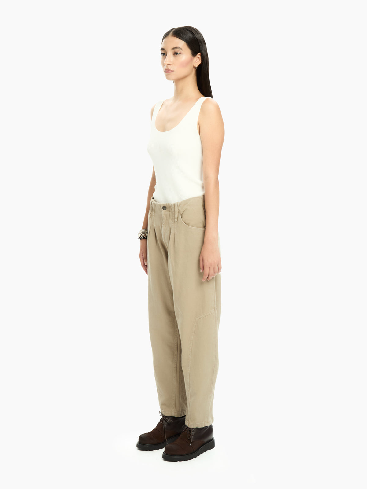IXOS Pantaloni con cuciture sagomate MARRONE