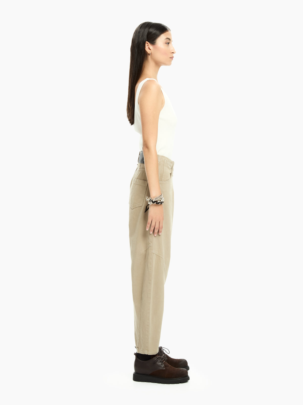 IXOS Pantaloni con cuciture sagomate MARRONE