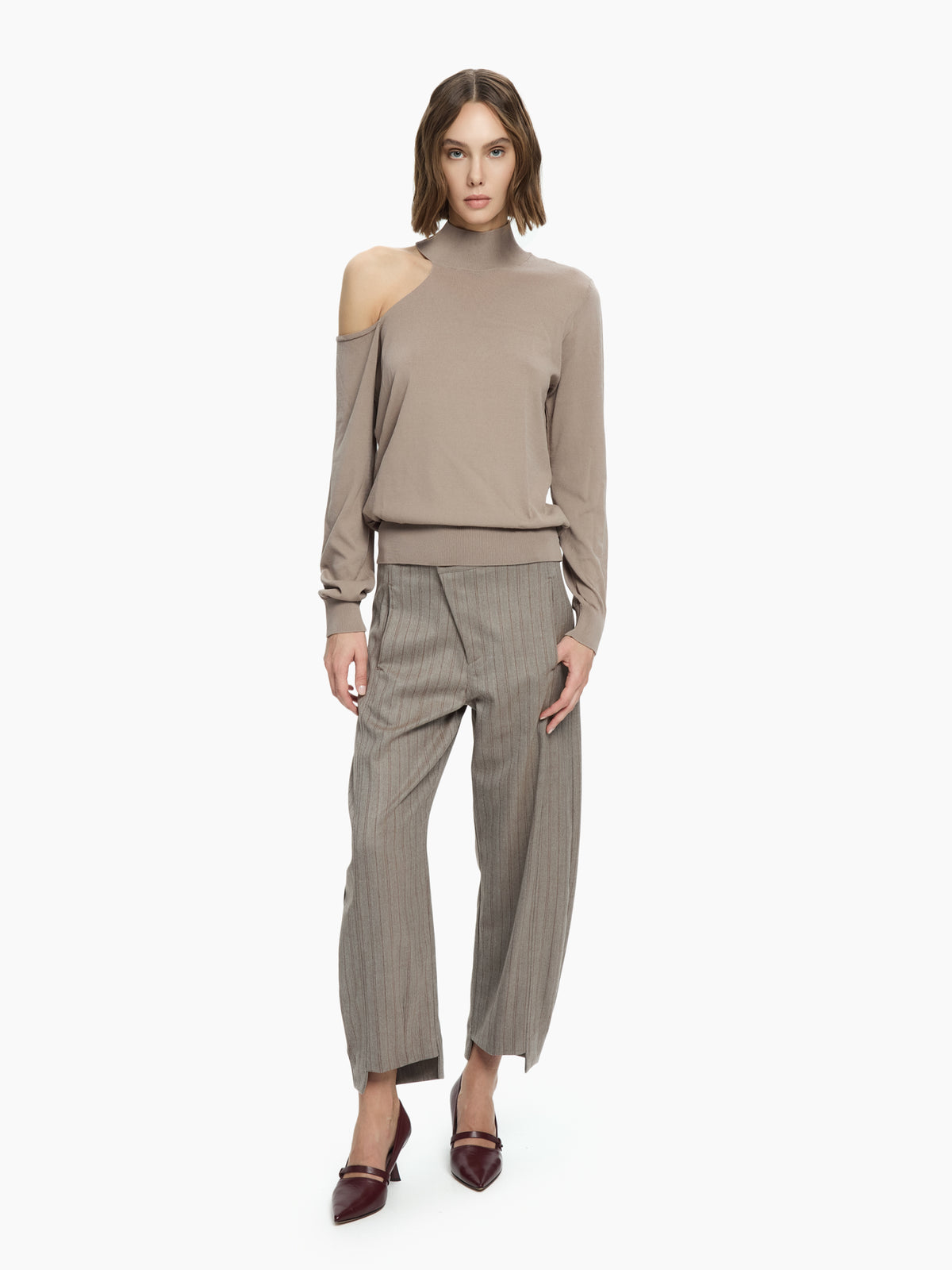 IXOS Pantaloni gessati MARRONE