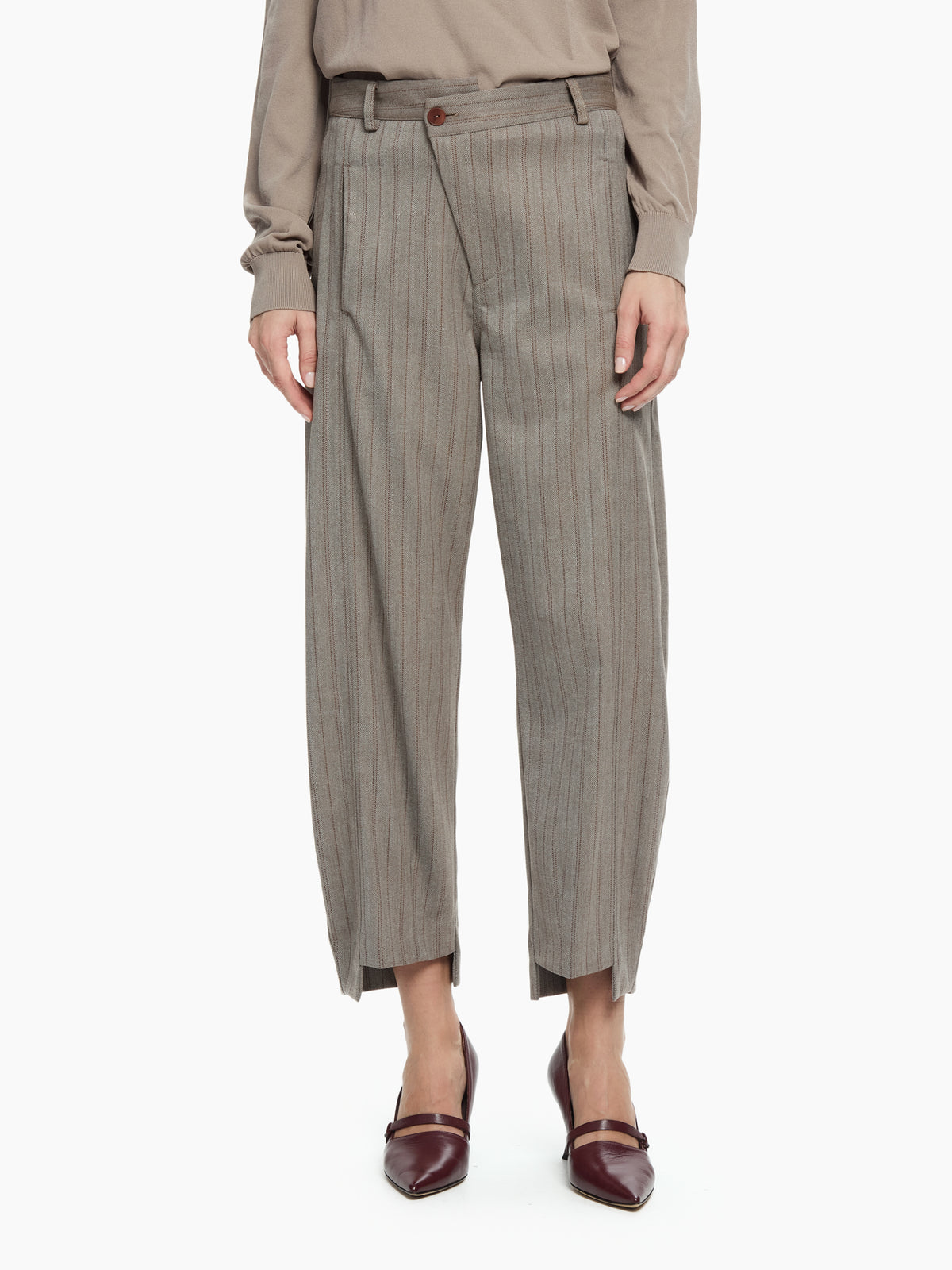 IXOS Pantaloni gessati MARRONE