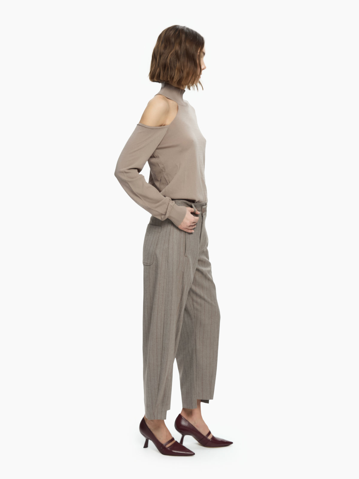 IXOS Pantaloni gessati MARRONE