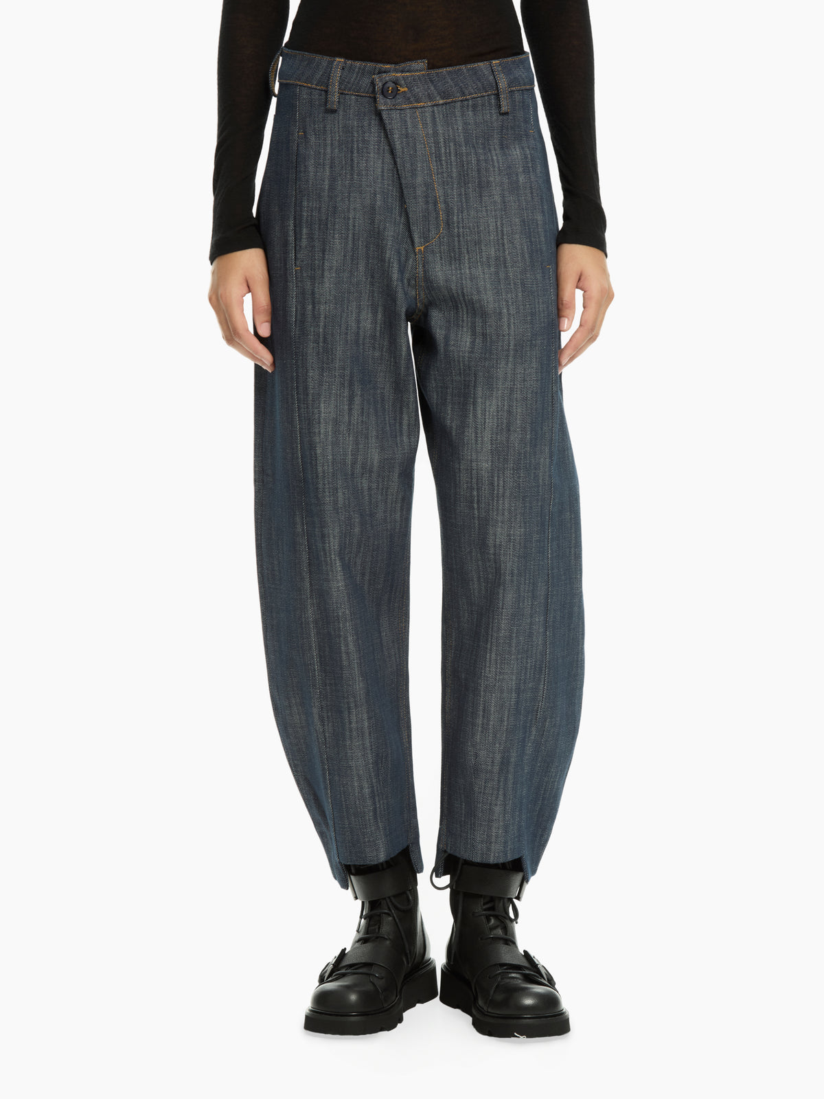 IXOS Pantaloni in denim con vita asimmetrica BLU