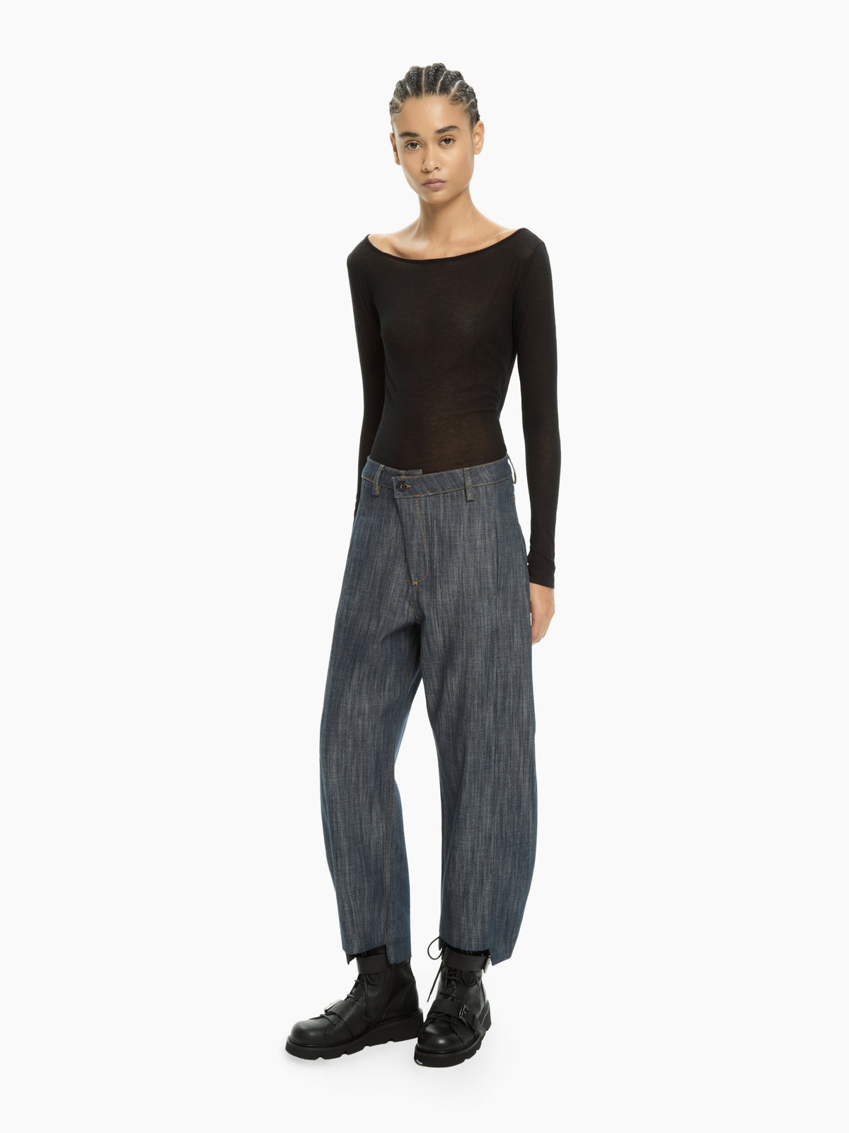 IXOS Pantaloni in denim con vita asimmetrica BLU