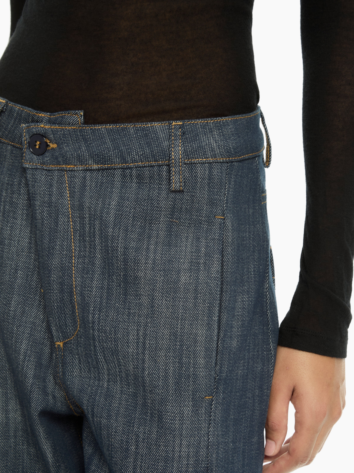 IXOS Pantaloni in denim con vita asimmetrica BLU