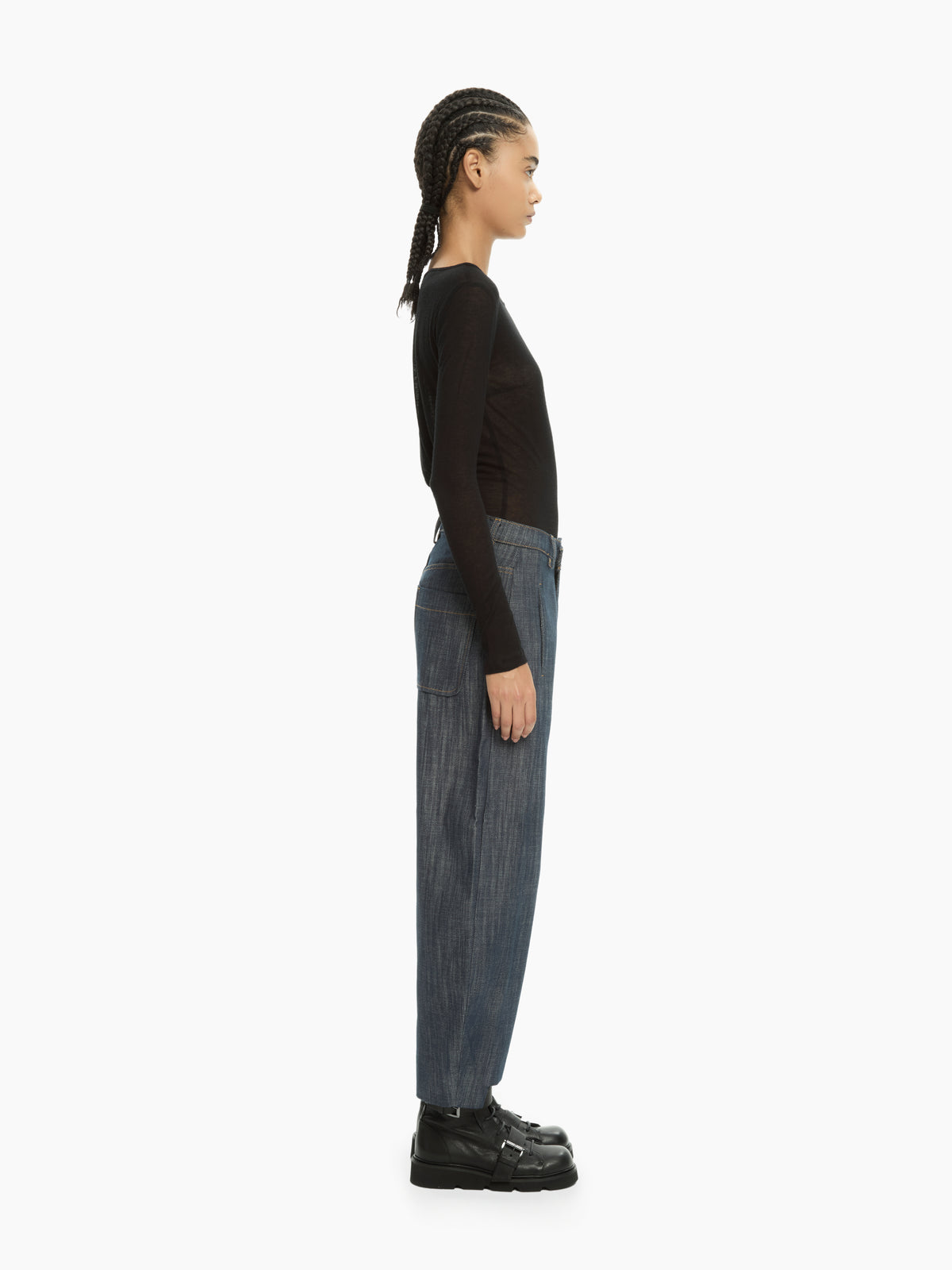 IXOS Pantaloni in denim con vita asimmetrica BLU
