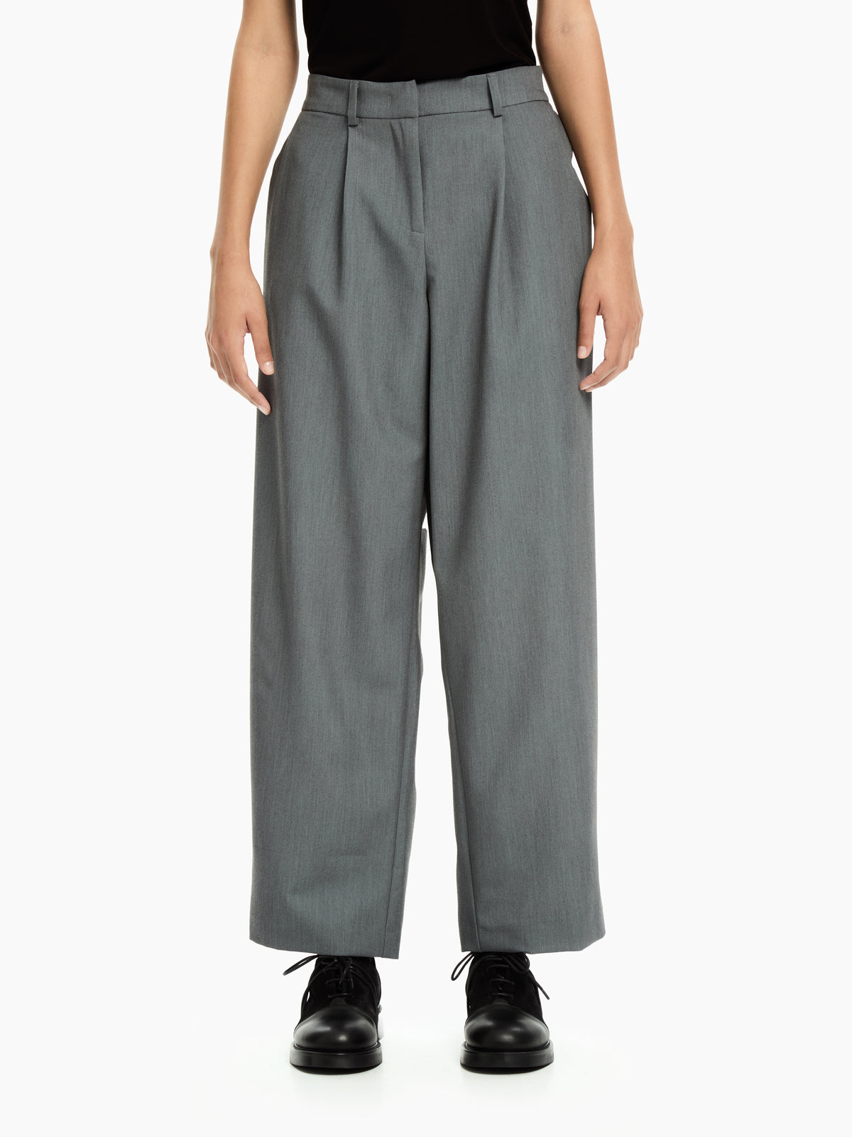 IXOS Pantaloni ampi con pinces e fondo regolabile GRIGIO