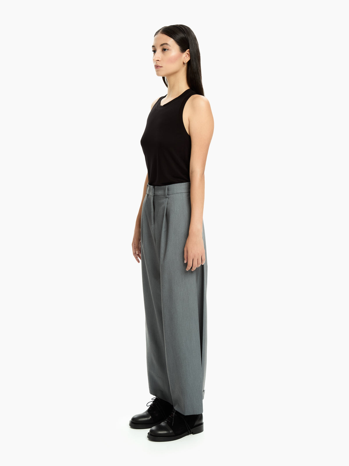 IXOS Pantaloni ampi con pinces e fondo regolabile GRIGIO