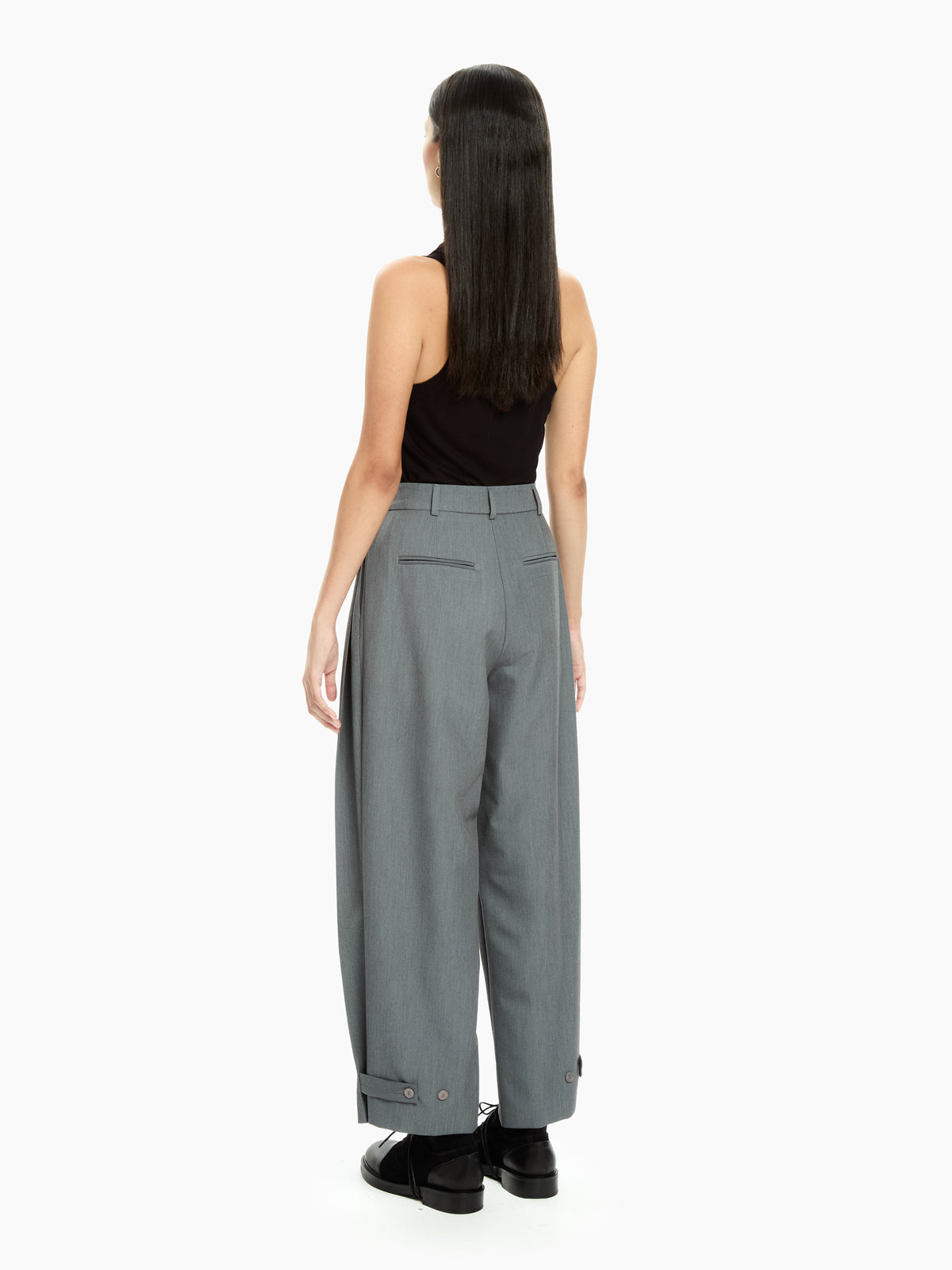 IXOS Pantaloni ampi con pinces e fondo regolabile GRIGIO