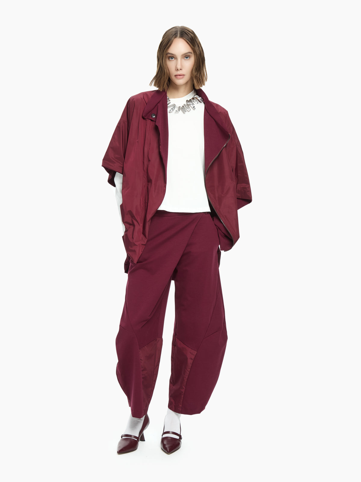 IXOS Pantaloni balloon asimmetrici BORDEAUX