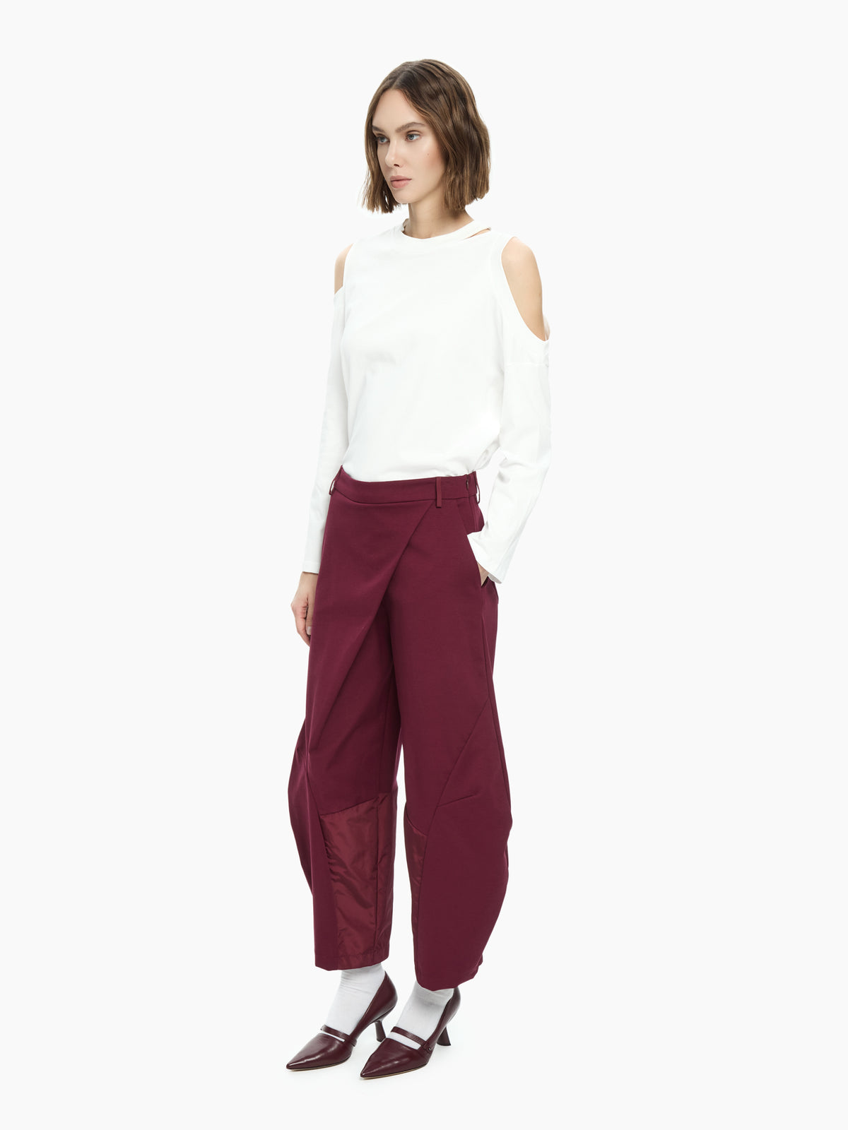 IXOS Pantaloni balloon asimmetrici BORDEAUX