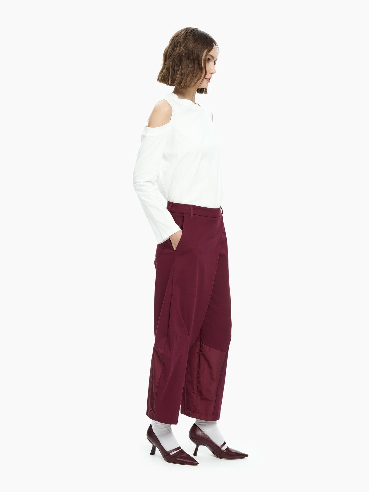 IXOS Pantaloni balloon asimmetrici BORDEAUX
