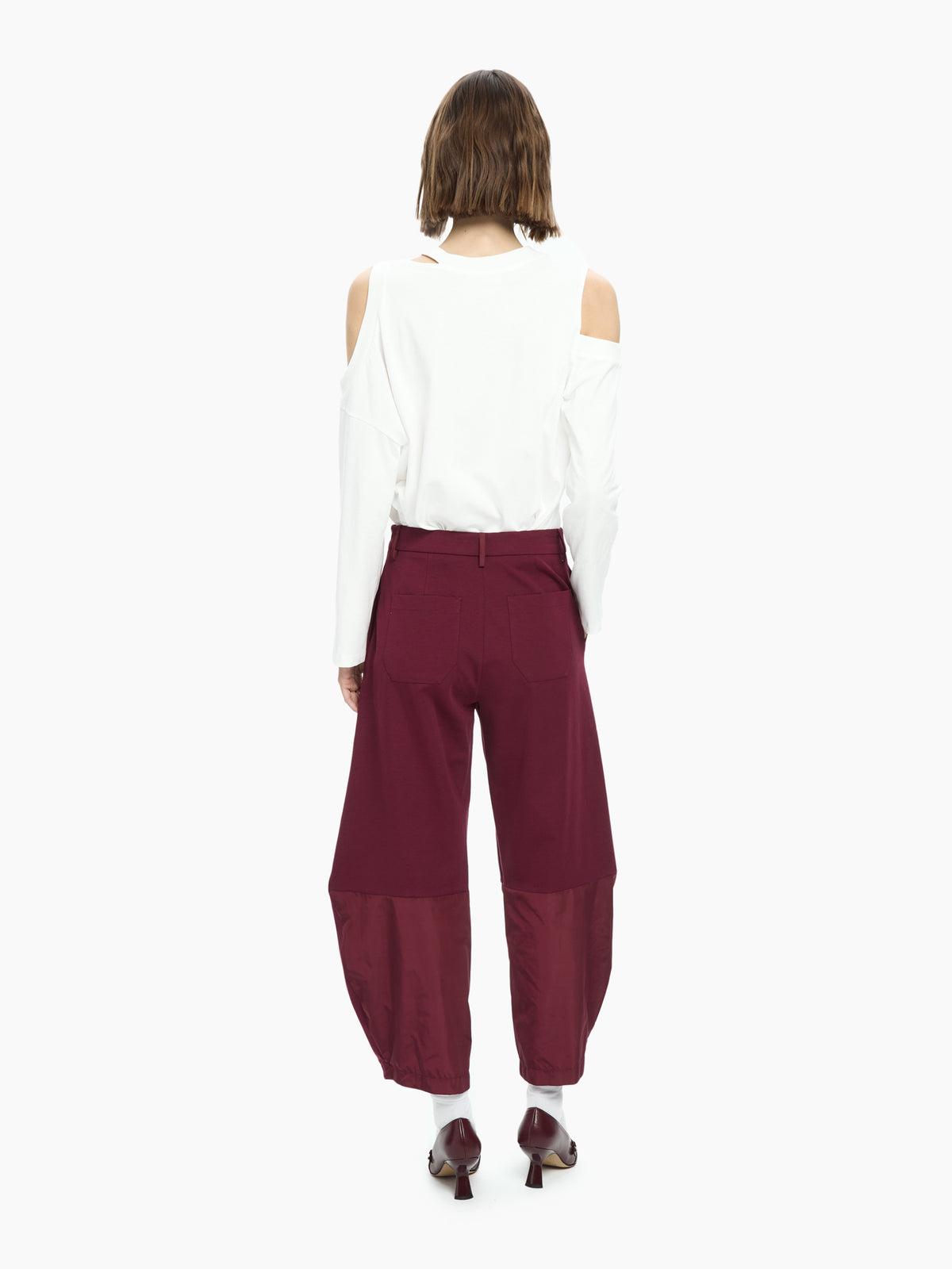 IXOS Pantaloni balloon asimmetrici BORDEAUX