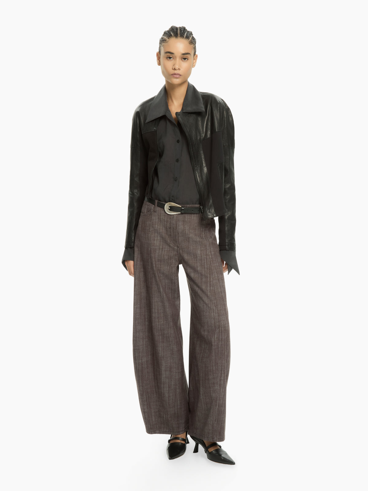 IXOS Pantaloni ampi in denim MARRONE