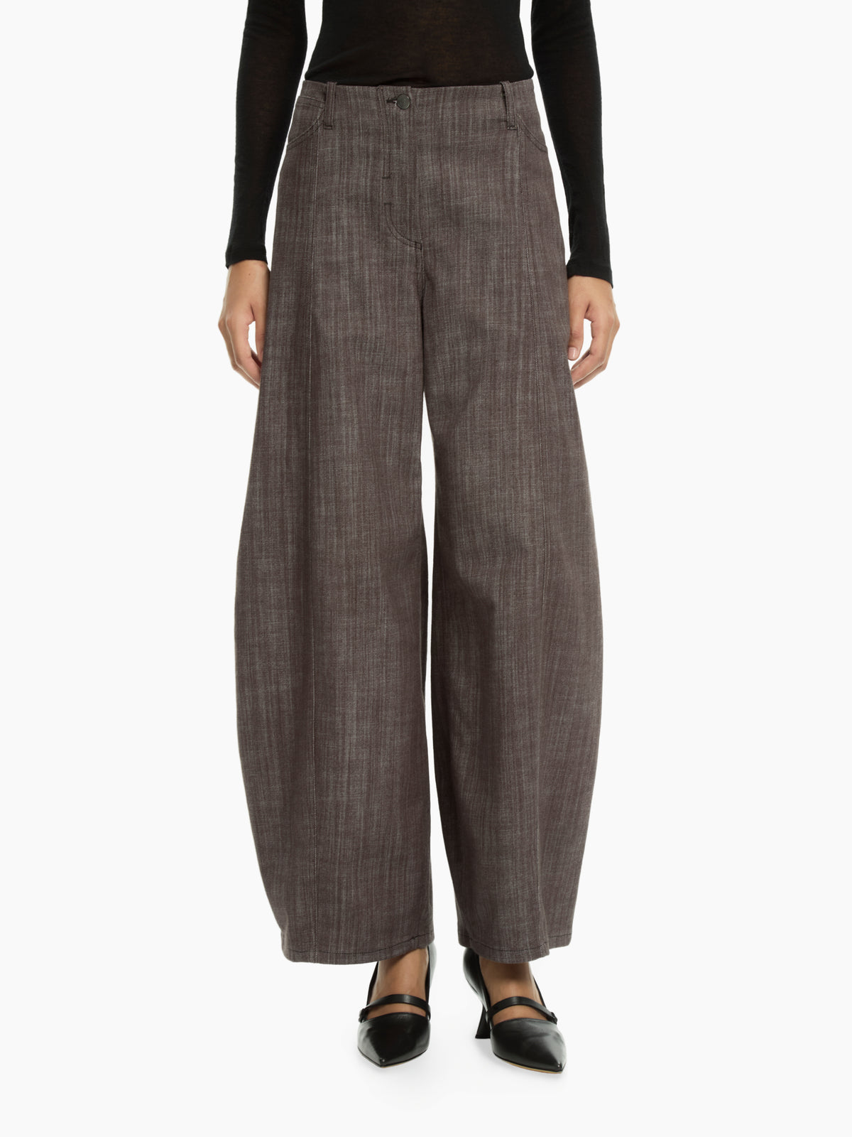 IXOS Pantaloni ampi in denim MARRONE