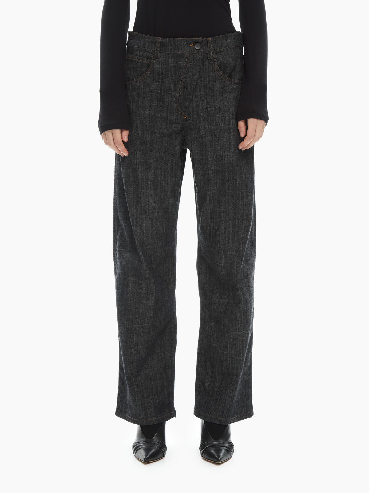 IXOS Pantaloni in denim dritti NERO