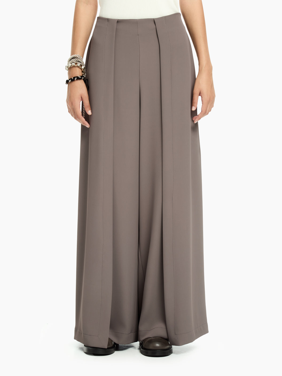 IXOS Pantaloni palazzo con pannelli frontali GRIGIO