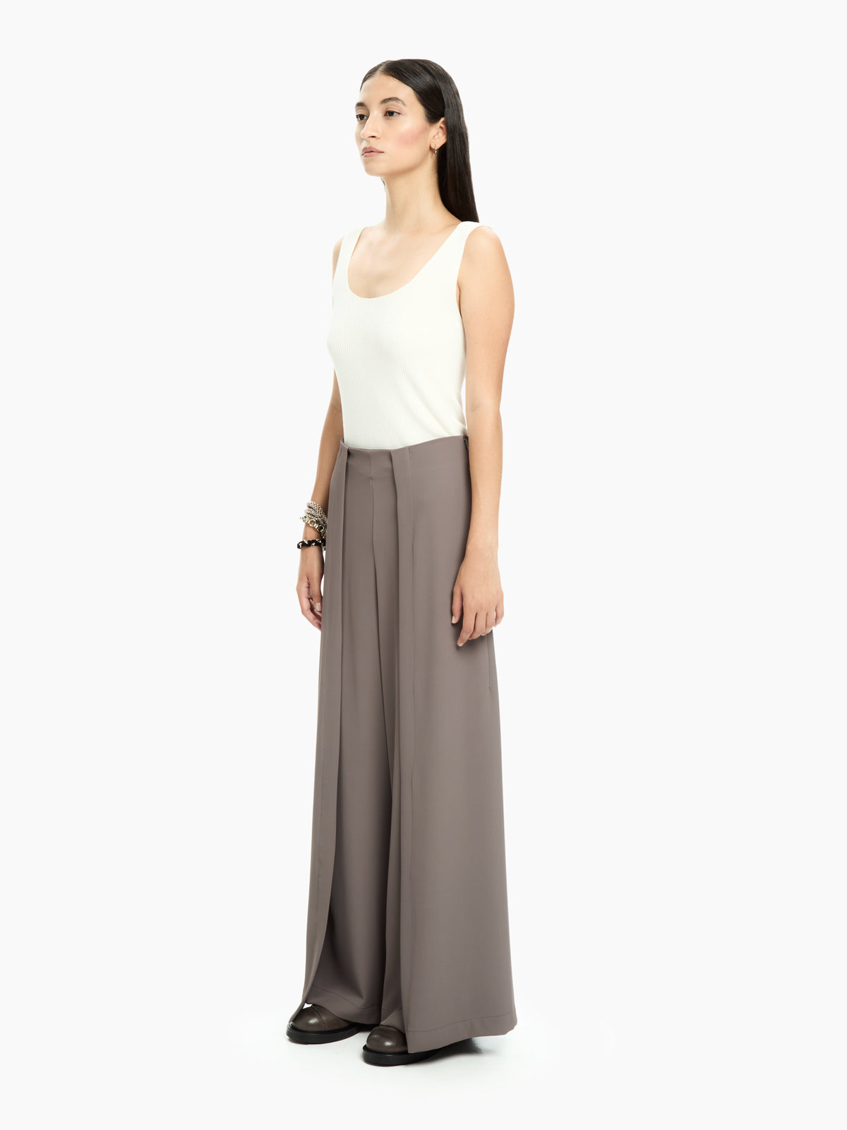 IXOS Pantaloni palazzo con pannelli frontali GRIGIO