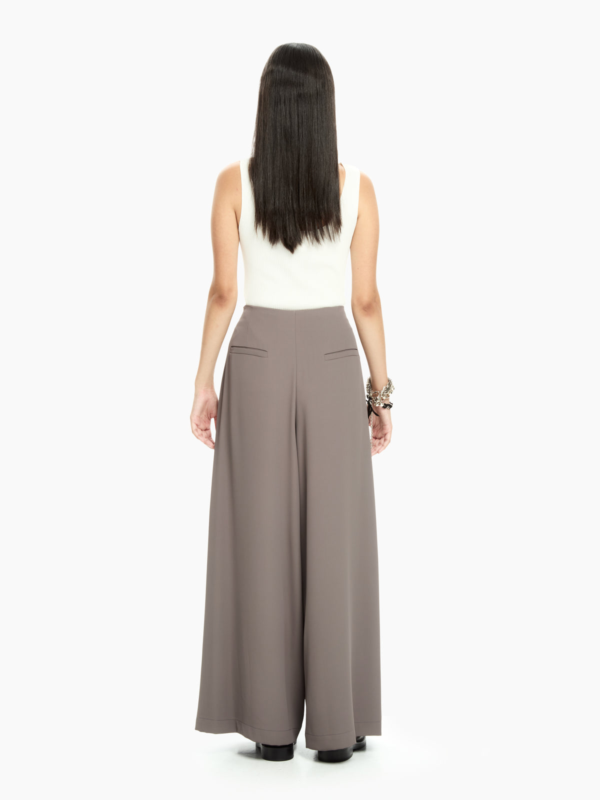 IXOS Pantaloni palazzo con pannelli frontali GRIGIO