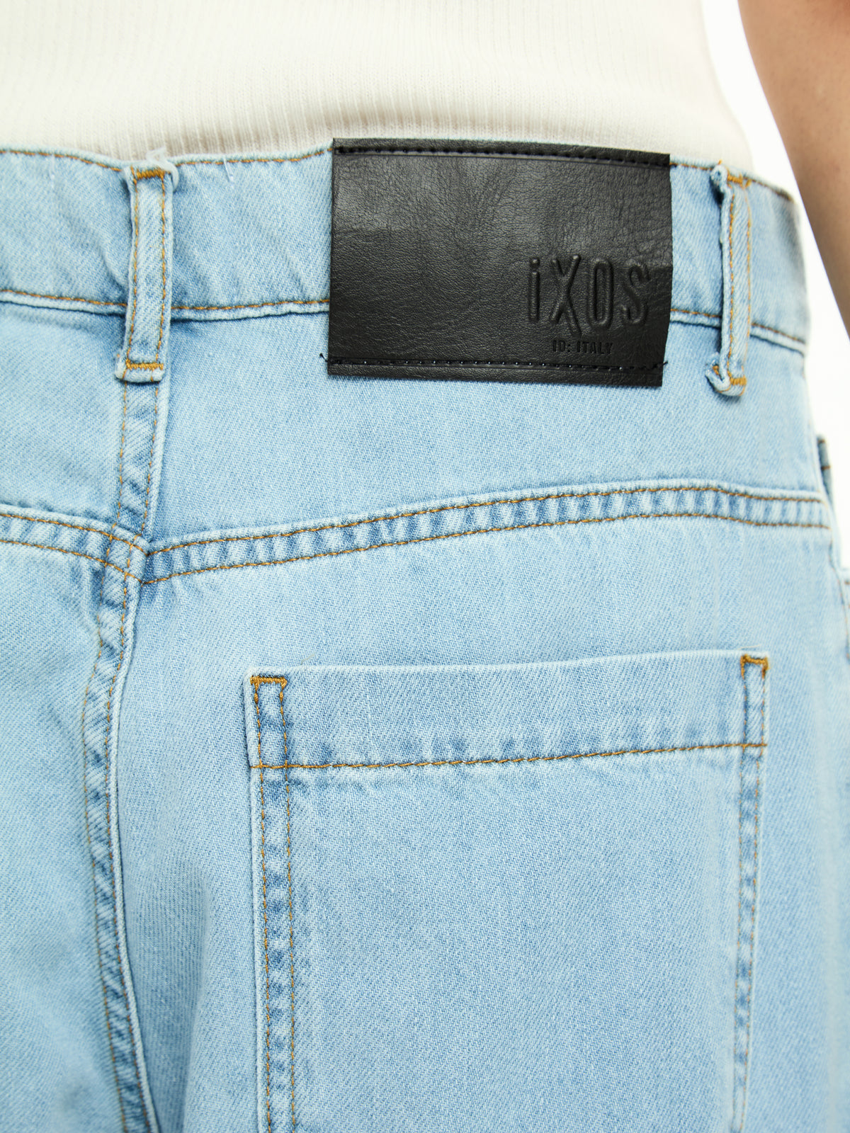 IXOS Jeans relaxed con cintura in denim CELESTE