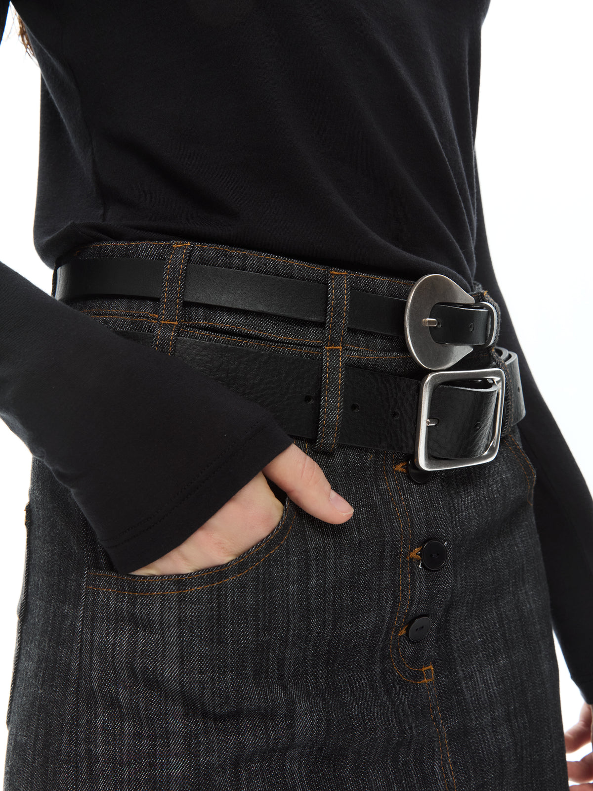 IXOS Gonna lunga in denim  NERO