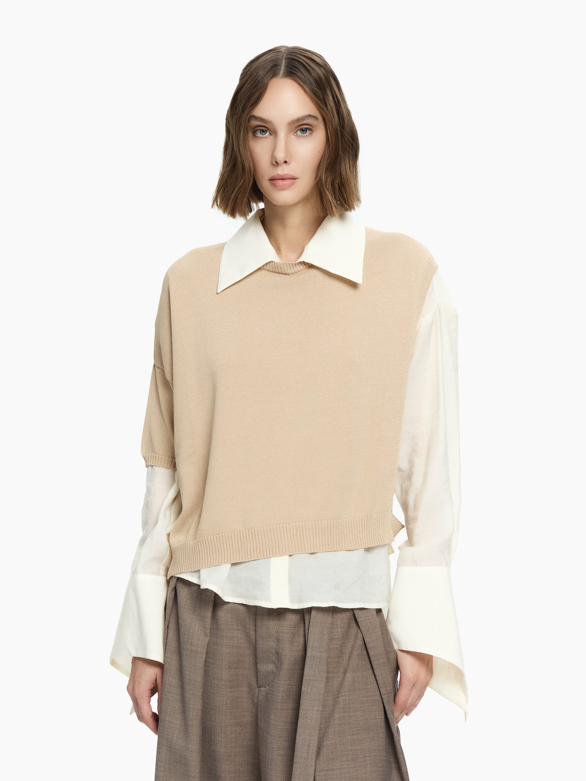 IXOS Maglia con spalla scoperta TORTORA